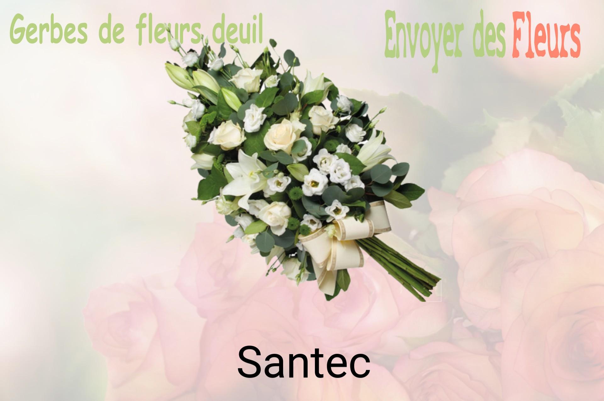 Gerbe de fleurs de deuil livrée à Santec